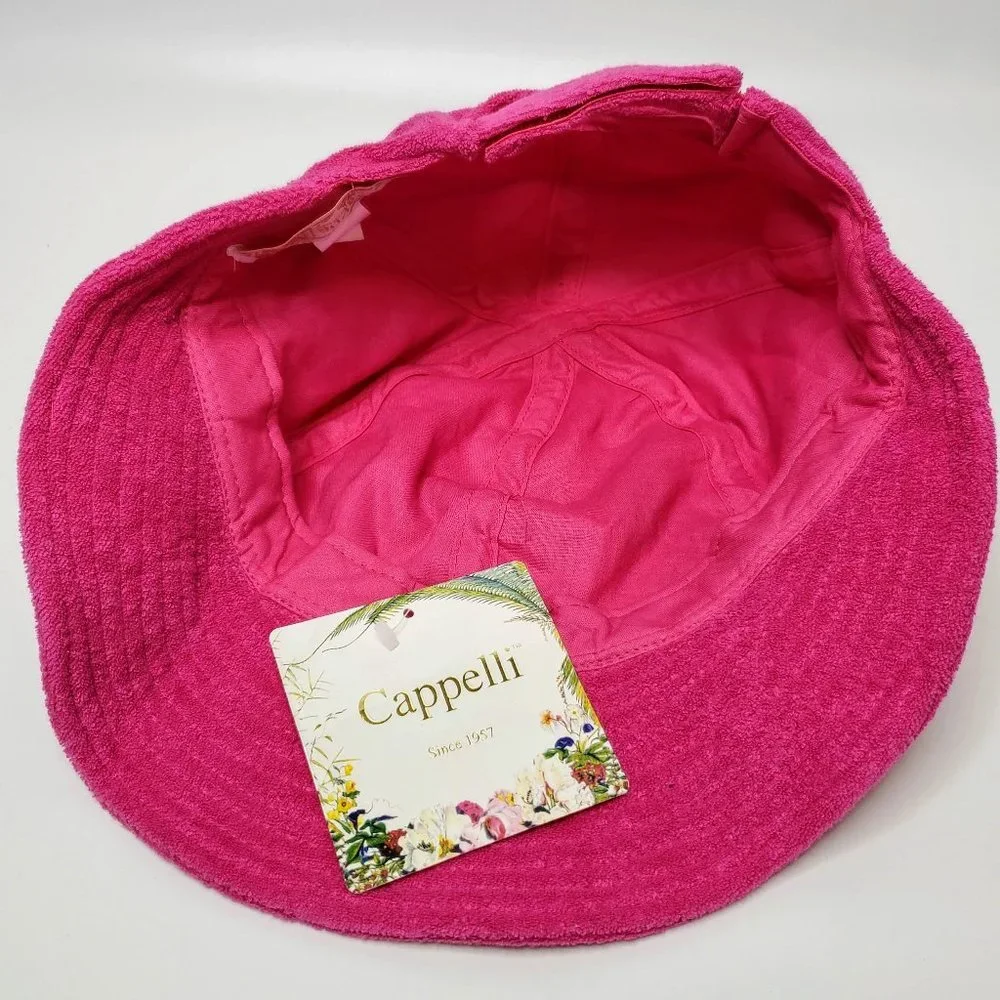 NWT‎ Cappelli Pink Terrycloth Floppy Beach Cap OS